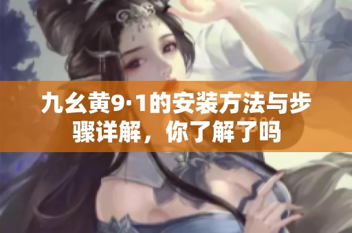九幺黄9·1的安装方法与步骤详解，你了解了吗