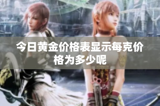 今日黄金价格表显示每克价格为多少呢