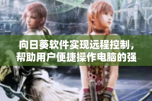 向日葵软件实现远程控制，帮助用户便捷操作电脑的强大工具