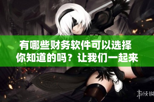 有哪些财务软件可以选择 你知道的吗？让我们一起来了解一下吧