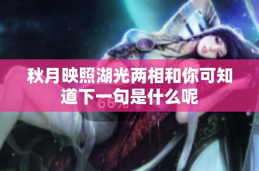 秋月映照湖光两相和你可知道下一句是什么呢