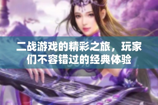 二战游戏的精彩之旅，玩家们不容错过的经典体验