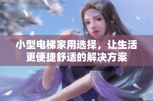 小型电梯家用选择，让生活更便捷舒适的解决方案