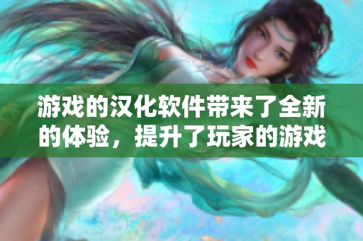 游戏的汉化软件带来了全新的体验，提升了玩家的游戏乐趣与参与感
