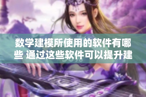 数学建模所使用的软件有哪些 通过这些软件可以提升建模效率和准确性