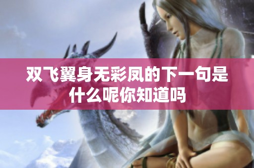 双飞翼身无彩凤的下一句是什么呢你知道吗