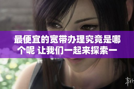 最便宜的宽带办理究竟是哪个呢 让我们一起来探索一下这个问题