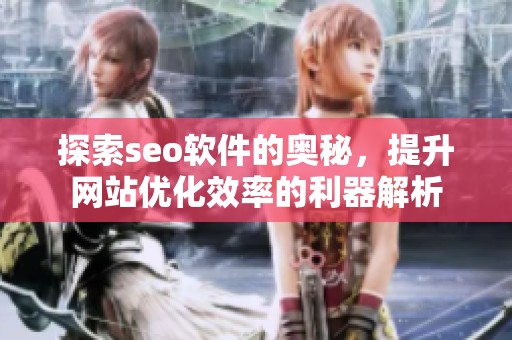 探索seo软件的奥秘，提升网站优化效率的利器解析