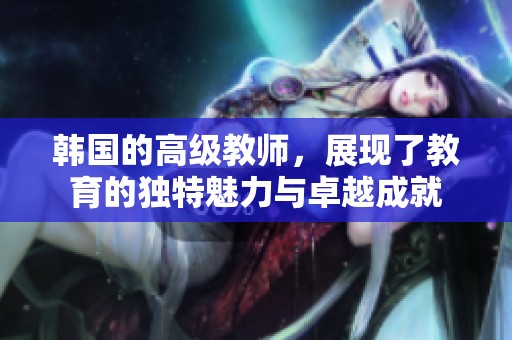 韩国的高级教师，展现了教育的独特魅力与卓越成就
