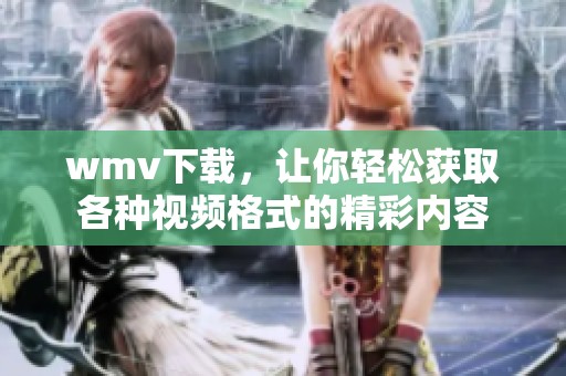 wmv下载，让你轻松获取各种视频格式的精彩内容