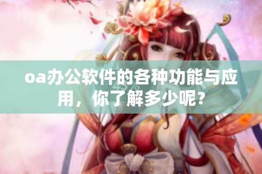 oa办公软件的各种功能与应用，你了解多少呢？