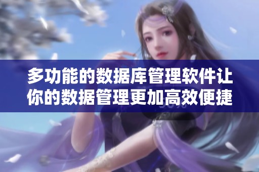 多功能的数据库管理软件让你的数据管理更加高效便捷