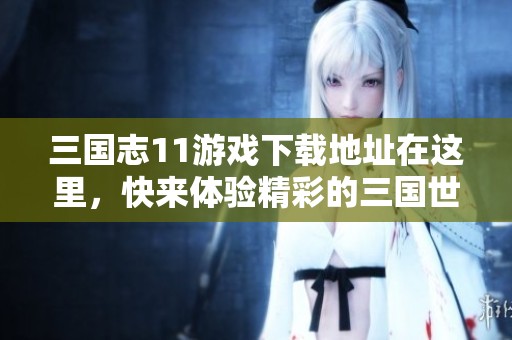 三国志11游戏下载地址在这里，快来体验精彩的三国世界吧！