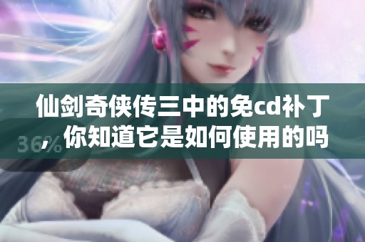 仙剑奇侠传三中的免cd补丁，你知道它是如何使用的吗