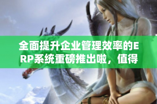 全面提升企业管理效率的ERP系统重磅推出啦，值得每个企业关注与探索