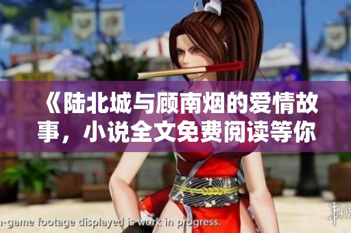 《陆北城与顾南烟的爱情故事，小说全文免费阅读等你来揭晓》